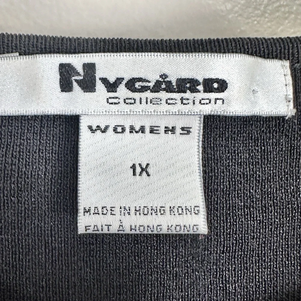 Vintage‎ Nygard Women's 1X Pullover Sleeveless Sweater Black & Gold